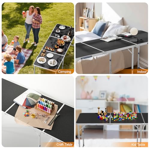 3FT Adjustable Height Aluminum Folding Camping Table with Carrying Handle X857