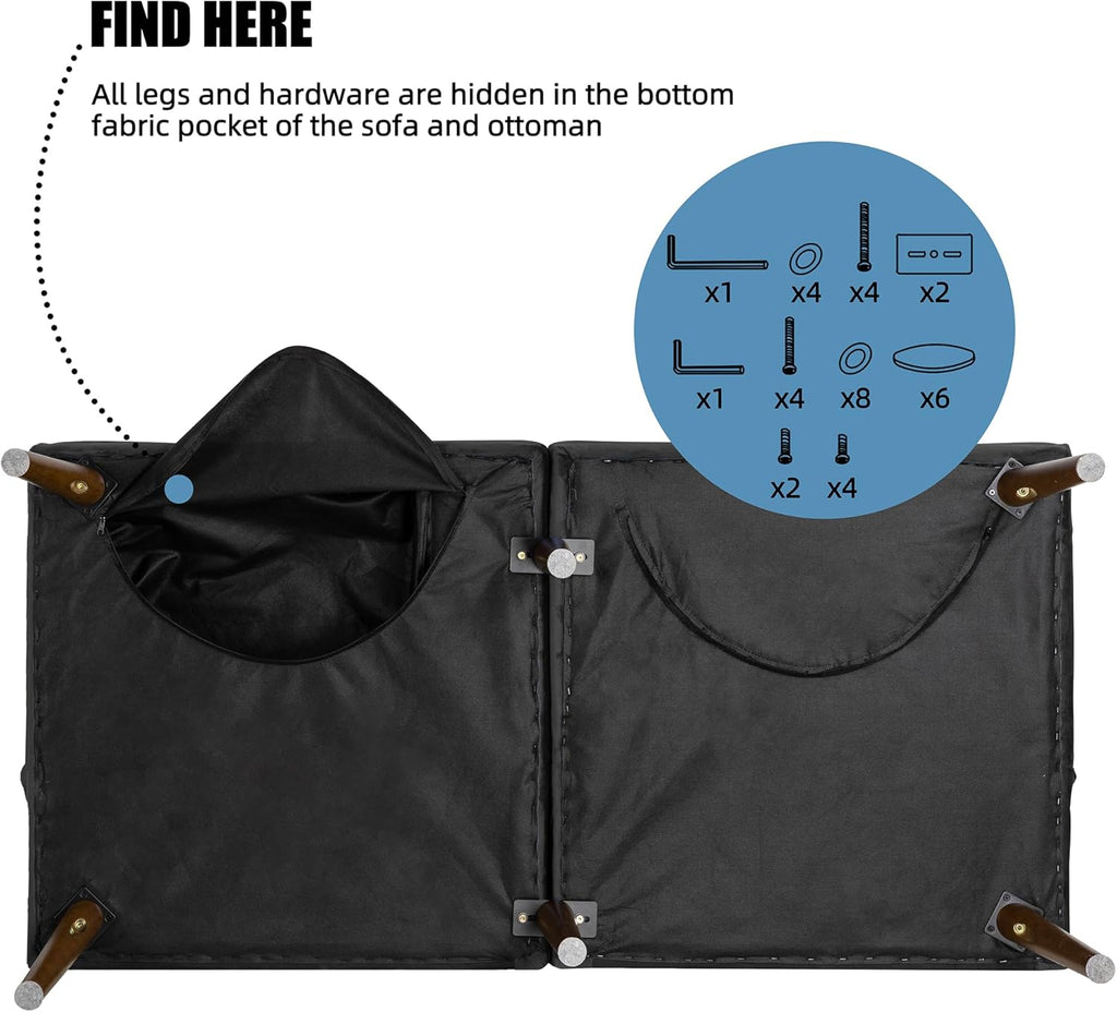 Black Convertible Sofa Bed with Cup Holder Z25838
