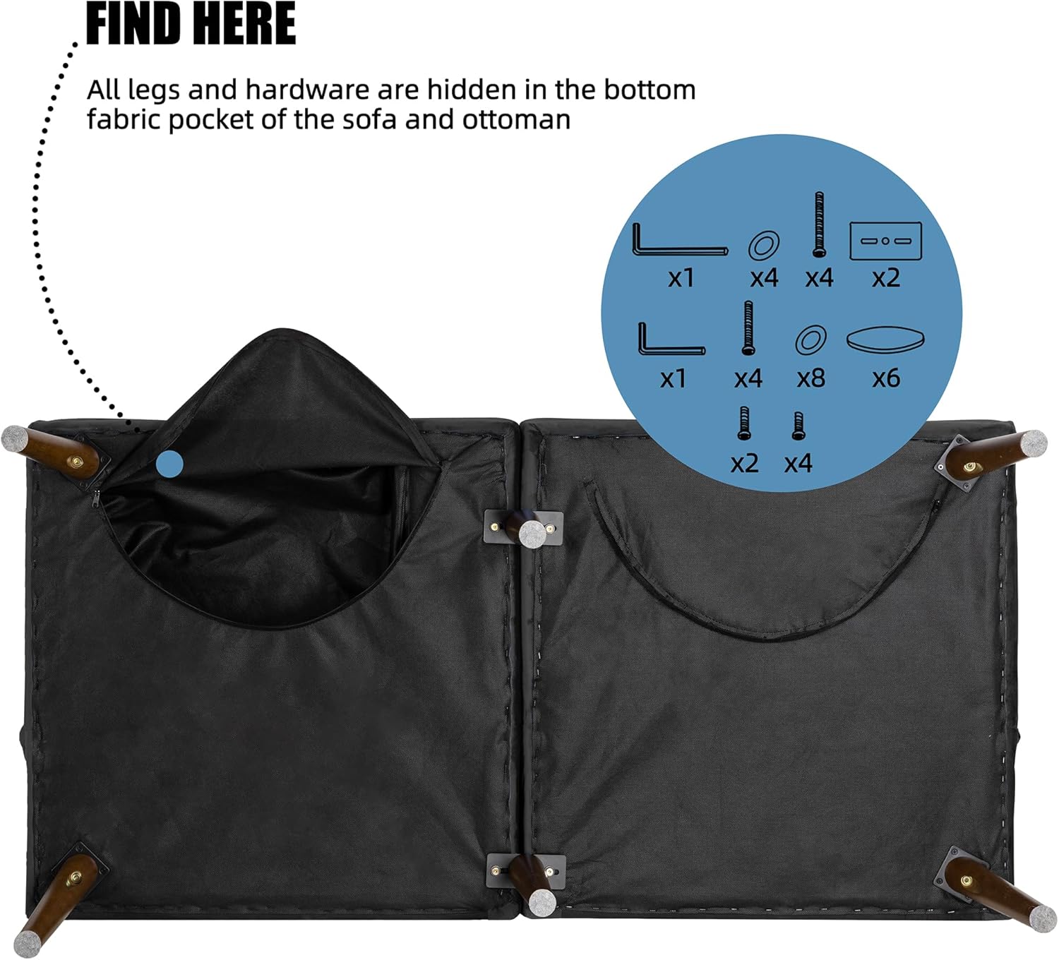 Black Convertible Sofa Bed with Cup Holder Z25838