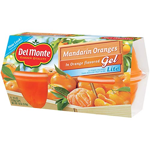 Mandarin Oranges in Lite Orange Flavored Gel Plastic Fruit Cups, 4.4-Ounce Cups (Pack of 2) C688