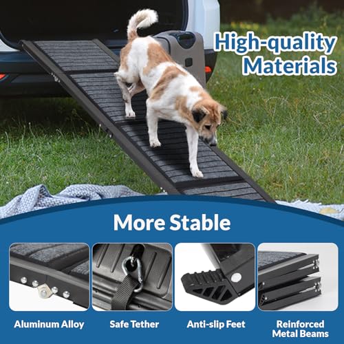67” Foldable Dog Ramp with Non-Slip Rug Surface F71887