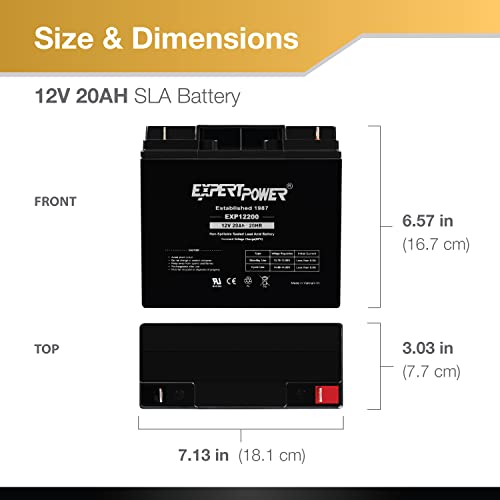 12 Volt 20 Ah Rechargeable SLA Battery Y23638