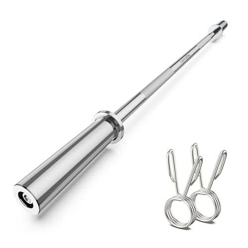 57" Olympic Barbell Bar, 2" Standard Straight Barbell Bars with 2 Spring Collars X19393