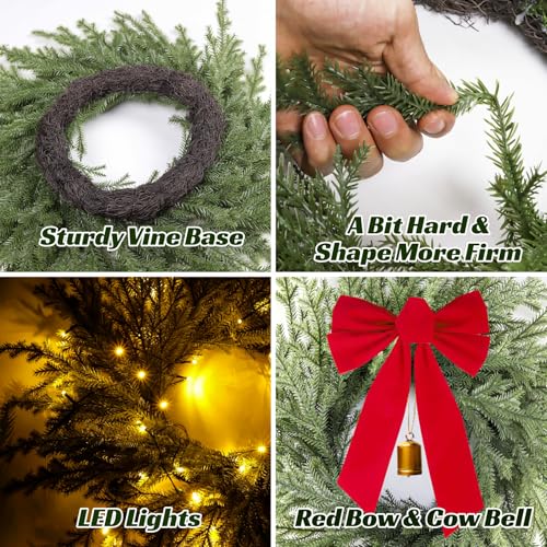26 in Norfolk Pine Wreath with Lights X767421