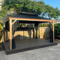 10' X 14' Galvanized Steel Double Roof Aluminum Frame Gazebo with Netting L671893