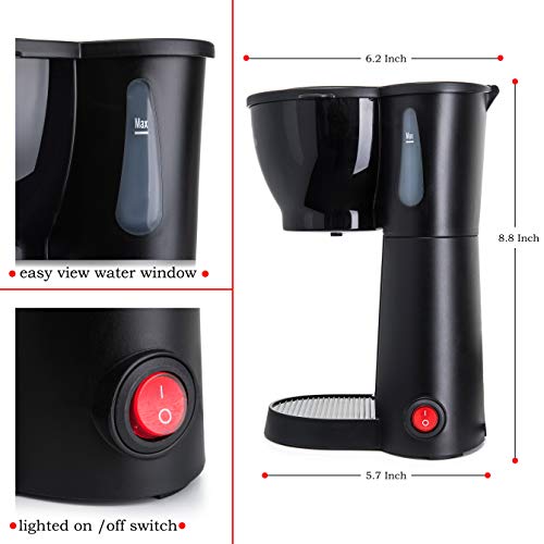 Black Mini Compact Drip Coffee Maker (10.5oz) N858559