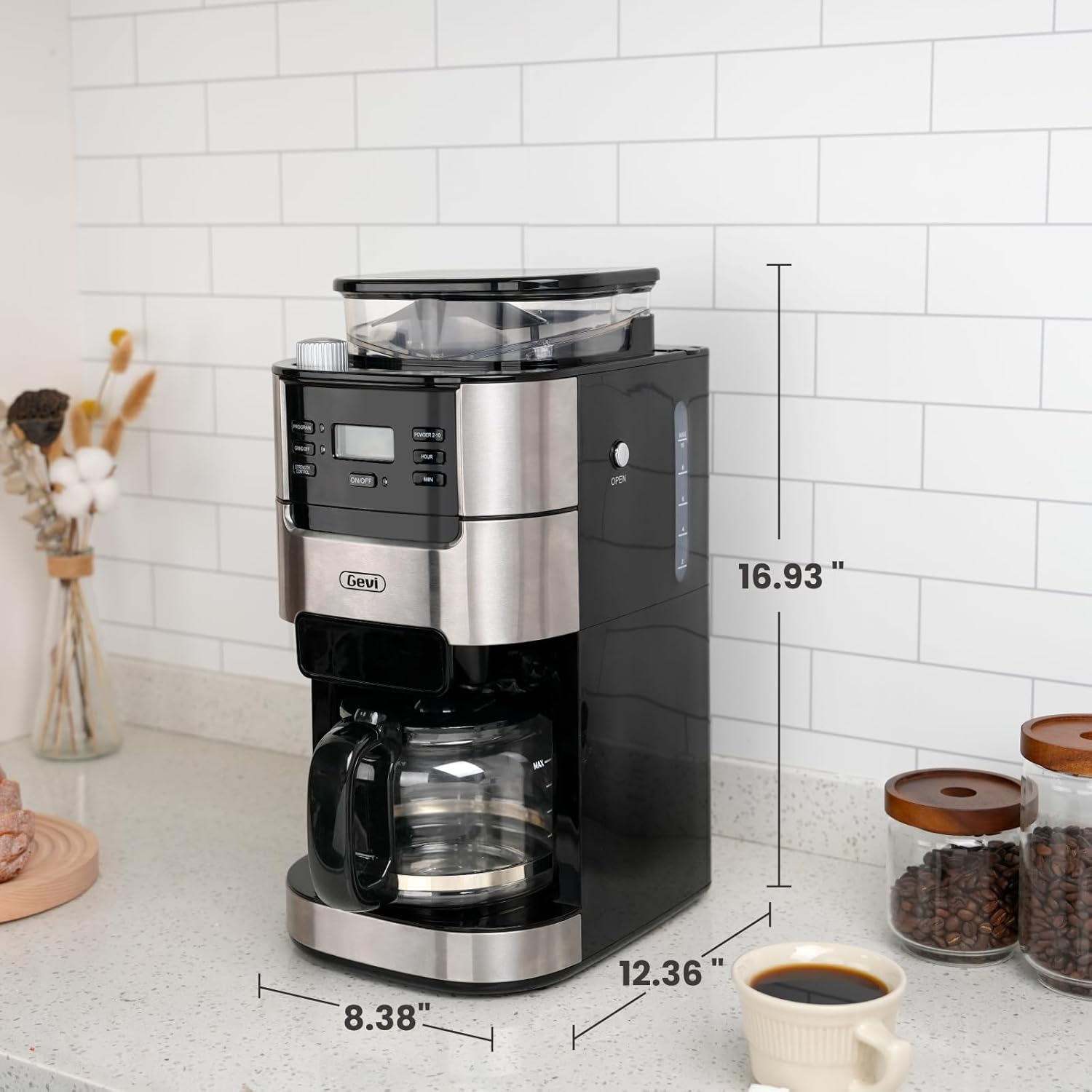10-Cup Drip Coffee Maker with Built-in Grinder F7074