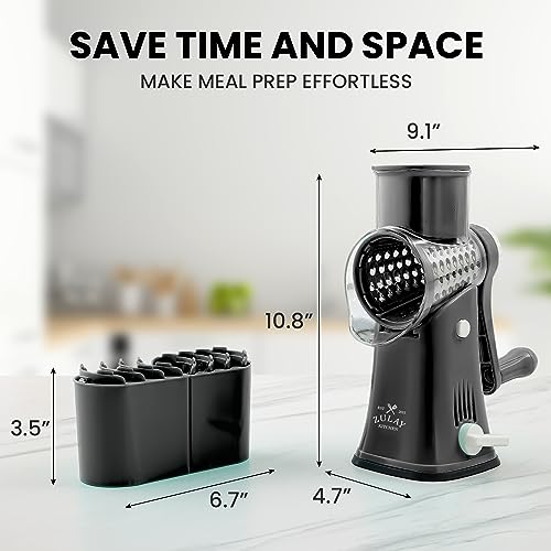 Round Cheese Grater with Replaceable Stainless Steel Drum Blades Z84291