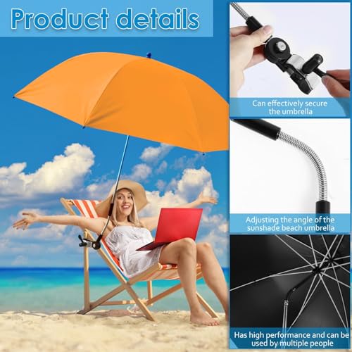 42 inches UPF 50+ Chair Umbrella with Universal Clamp X88889
