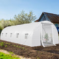 White Galvanized Steel Greenhouse E5702