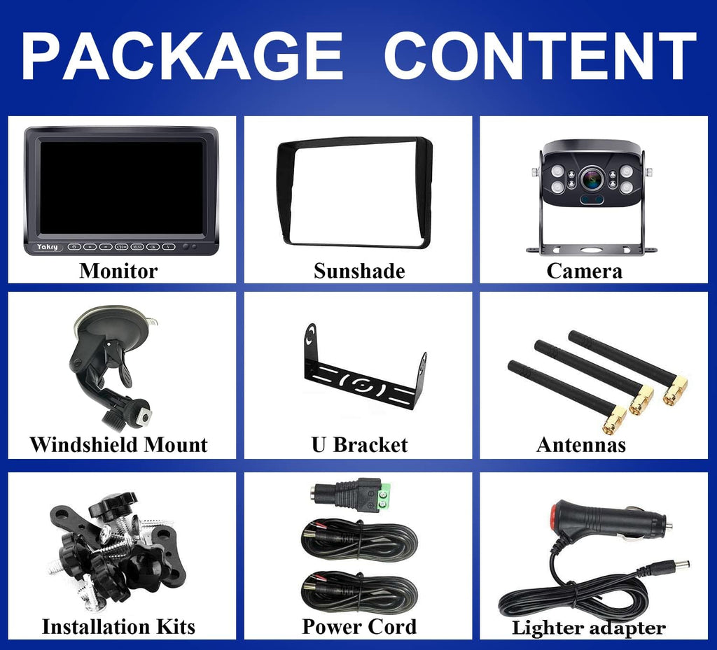 7 Inch HD 1080P Wireless Backup Camera with DVR Monitor M604