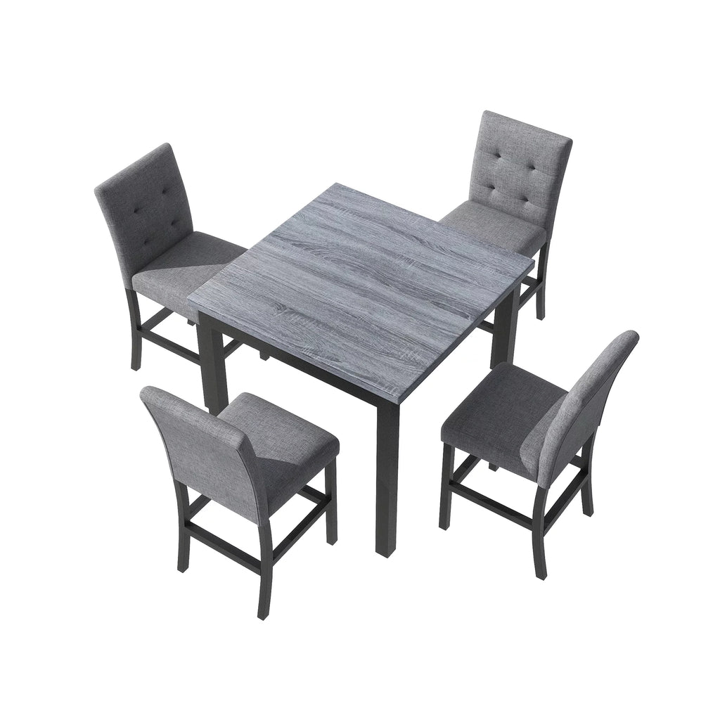 5-Piece Counter Height Square Dining Table with 4 Chairs Y296900