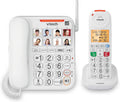 White Corded/Cordless Senior Phone with Answering Machine V681709
