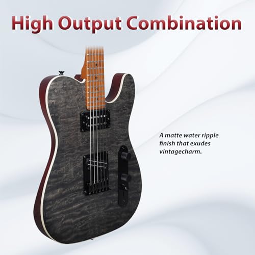 39 Inch Solid Wood Right Handed Electric Guitar with Amp, HSS Pick Up, Poplar Body, Mint Green X70316