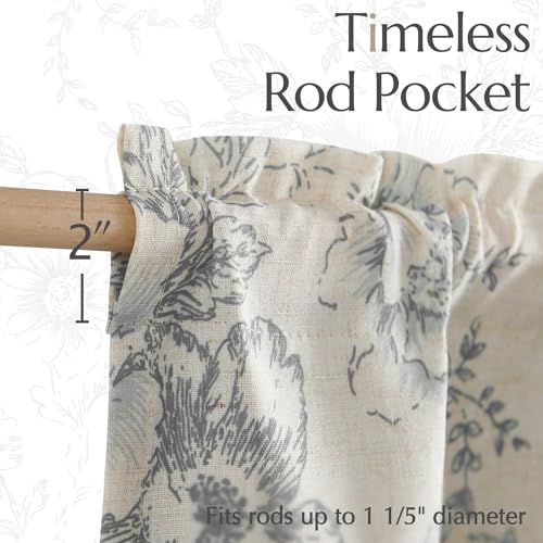 Linen Valance Yellow Leaf on Beige 16 Inch Rod Pocket 1 Panel K13807