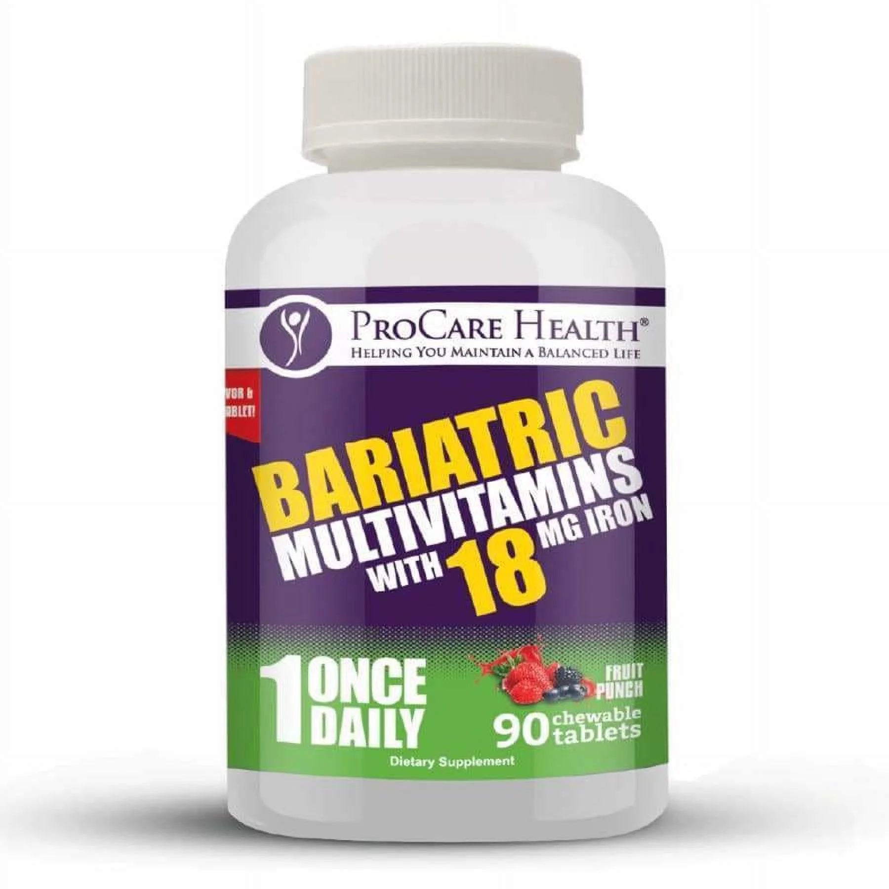 Bariatric MultiVitamin Chewable with Iron - Fruit Punch 90-Day Supply Z4225