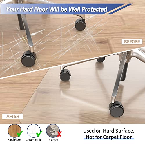 Clear 55'' x 35'' Thick Plastic Chair Mat E433992