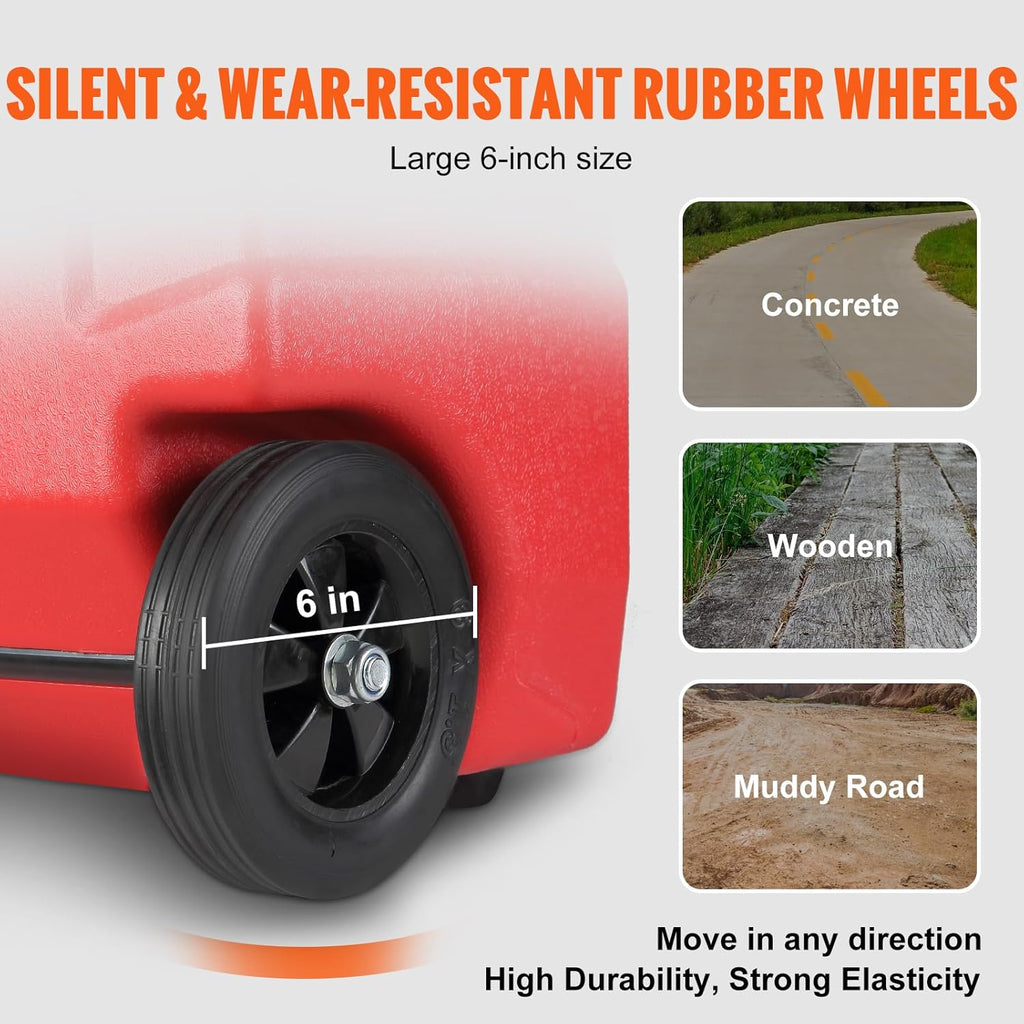 16 Gallon Fuel Caddy with Hand Pump Rubber Wheels X6586