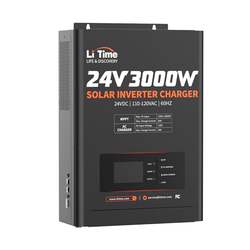 3500W Pure Sine Wave Solar Inverter Charger, 48V DC to 120V AC, Built in 80A MPPT Charge Controller J893
