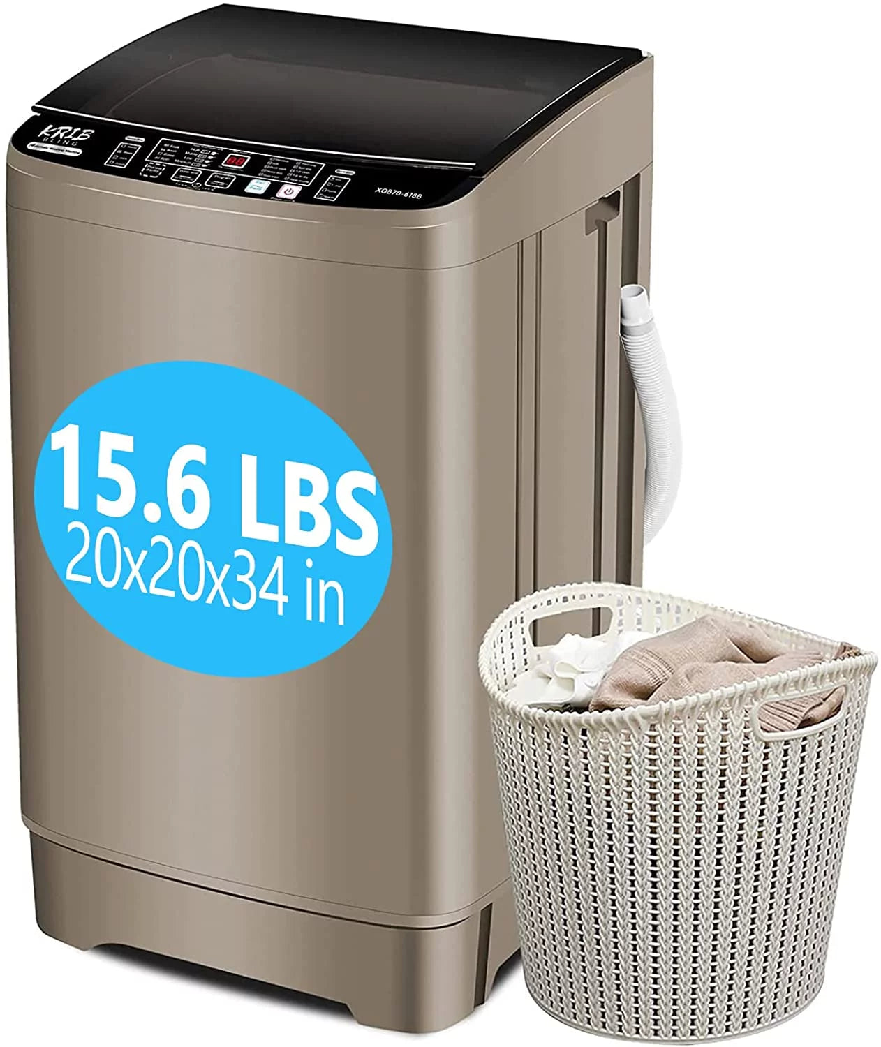 15.6 lbs Portable Compact Washing Machine with Drain Pump D34052