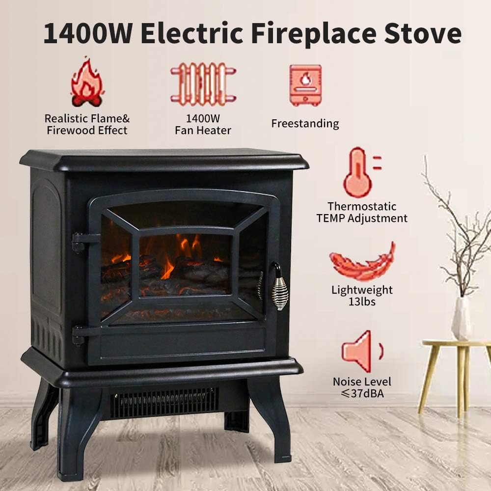 20" 1500W Electric Fireplace Heater J330