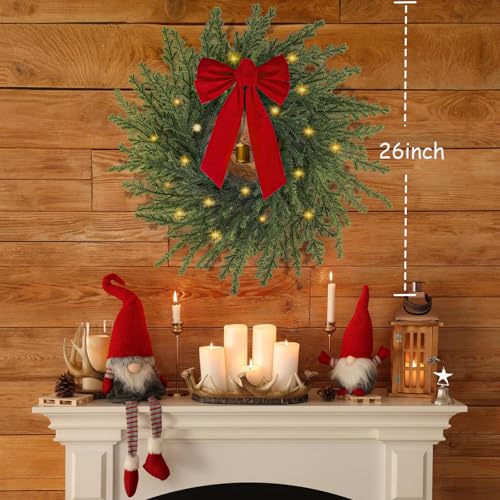 26 in Norfolk Pine Wreath with Lights X767421