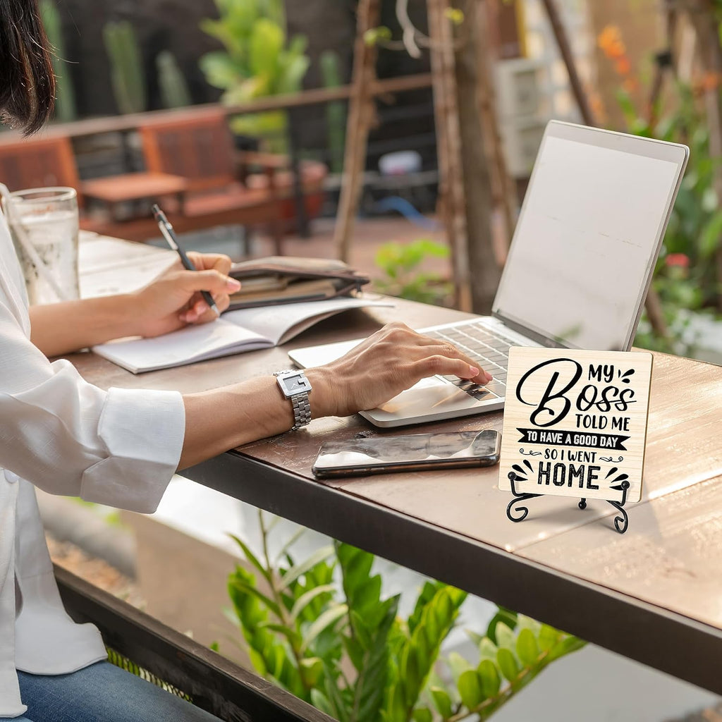 Wood Plaque with Stand Desk Sign U43544