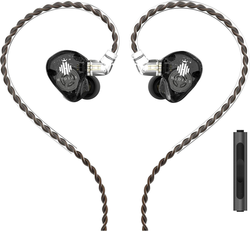 Black Polymer Diaphragm In-Ear Monitor Headphones with Detachable Cable C7091