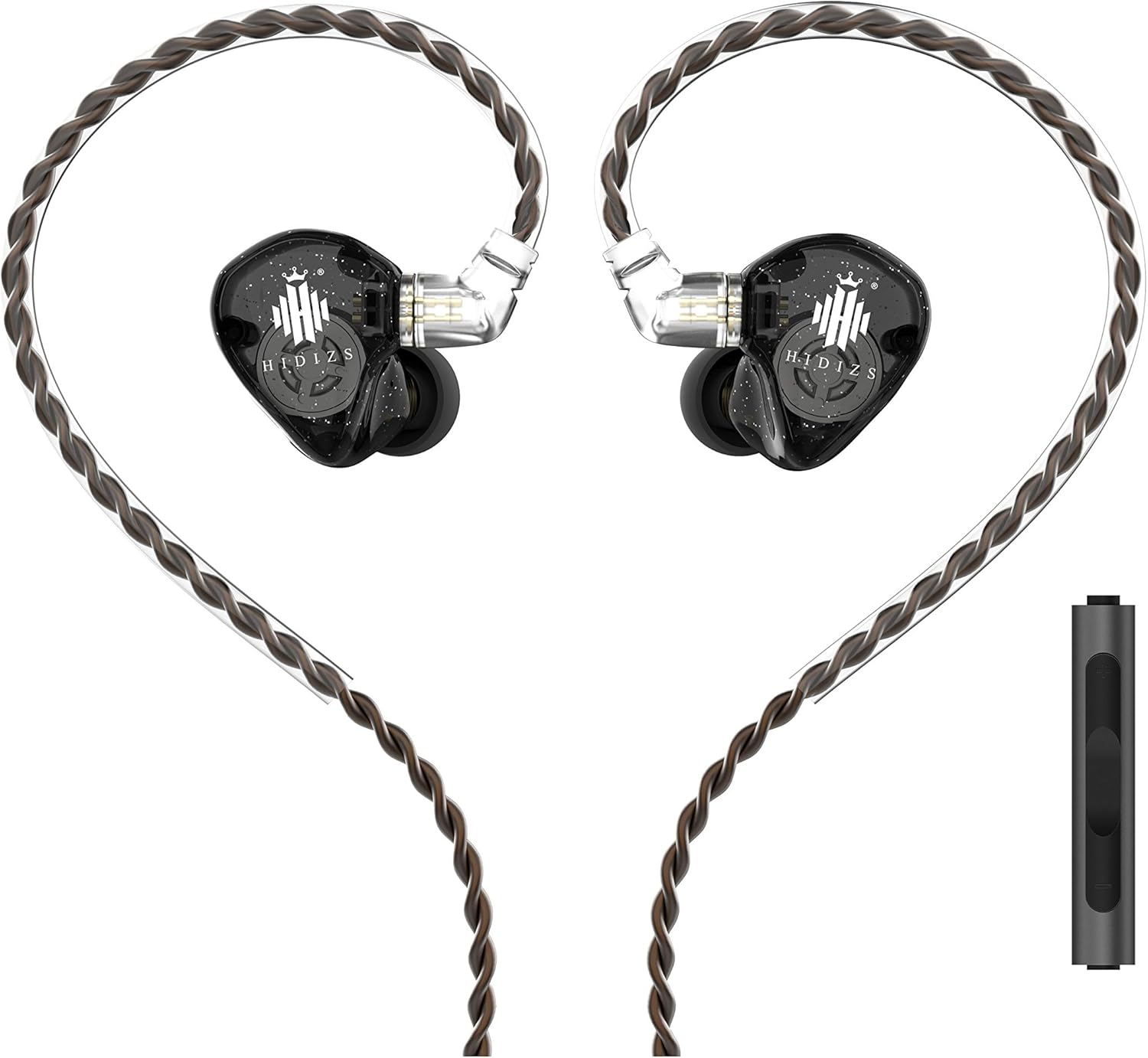Black Polymer Diaphragm In-Ear Monitor Headphones with Detachable Cable C7091