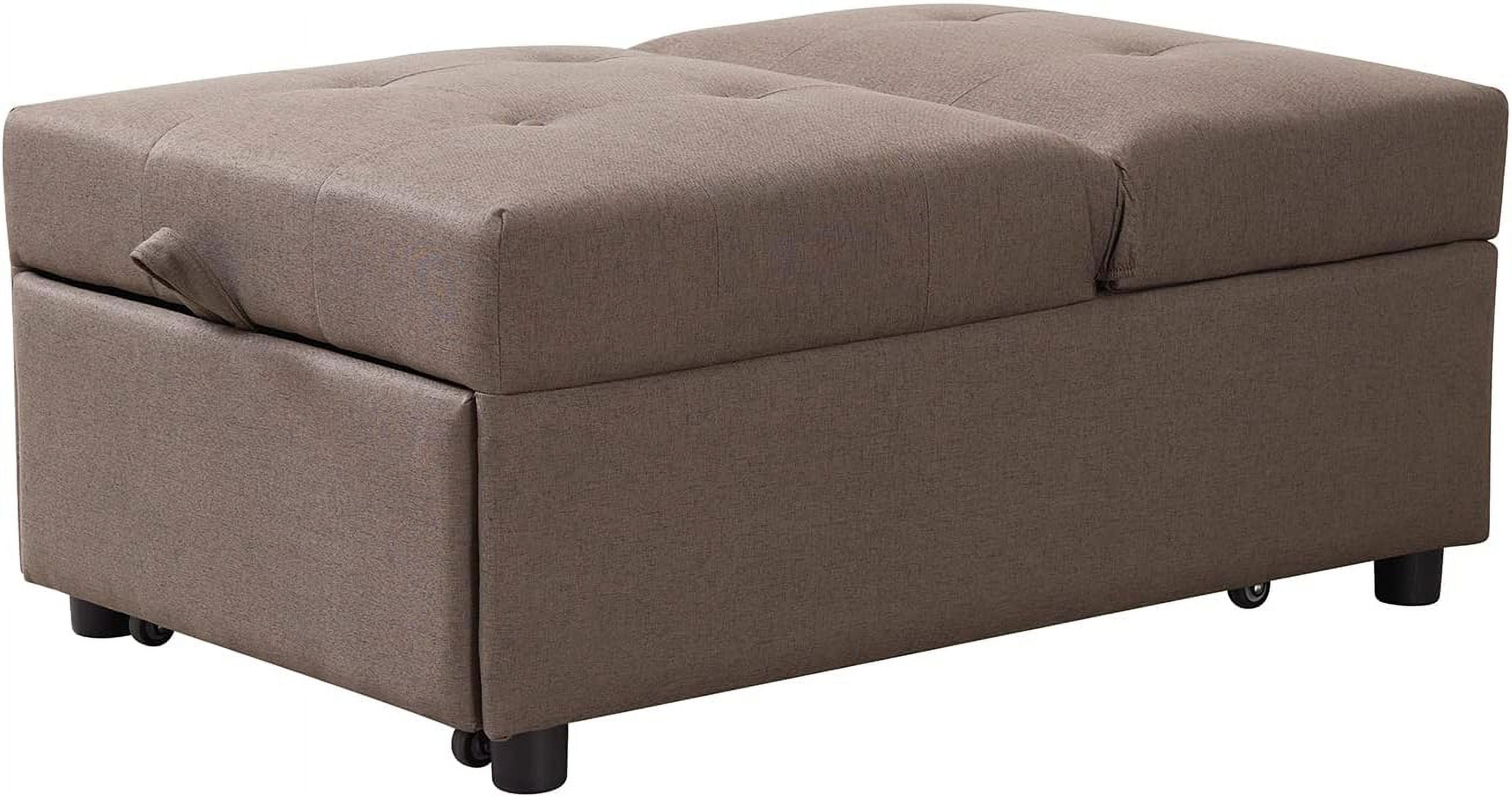 Dark Grey Convertible Ottoman Sofa Bed Sleeper Chair S3658