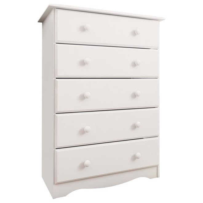 100% Solid Wood 5-Drawer Chest Honey Pine Stained Light Wood B527874