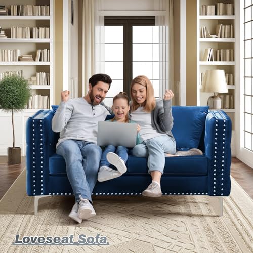 Black Velvet Loveseat Sofa J110