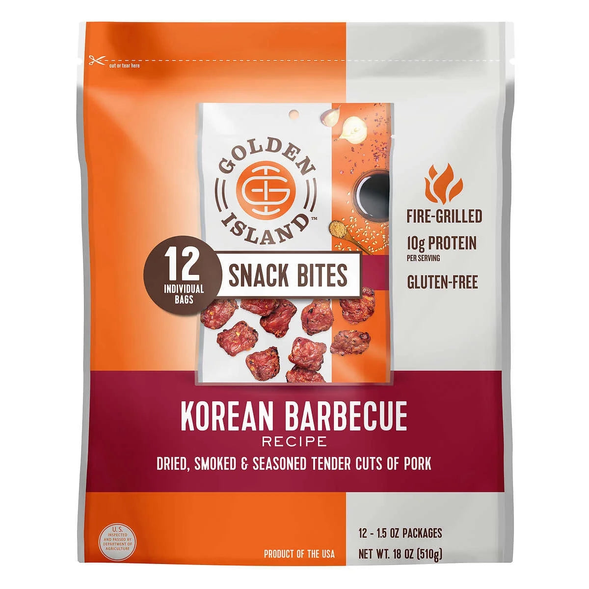 Pork Snack Bites Korean Barbecue 1.5 Ounce (12 Count) N313780