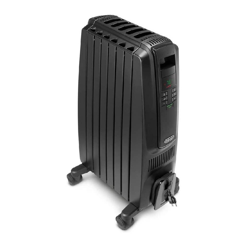 Oil-Filled Radiator Space Heater, Quiet 1500W, Adjustable Thermostat, 3 Heat Settings, Timer O167430