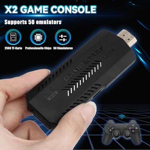 Retro Gaming Console 256G Built-in 60000 3D Games 50+ Emulators 4K HD Video Game Stick With Two Wireless Controller C360136