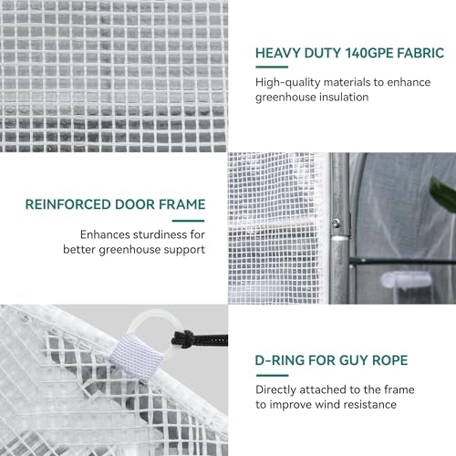 White Galvanized Steel Greenhouse E5702