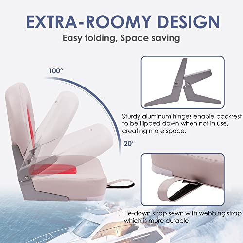 Grey/Blue Fold-Down Boat Seat C590811