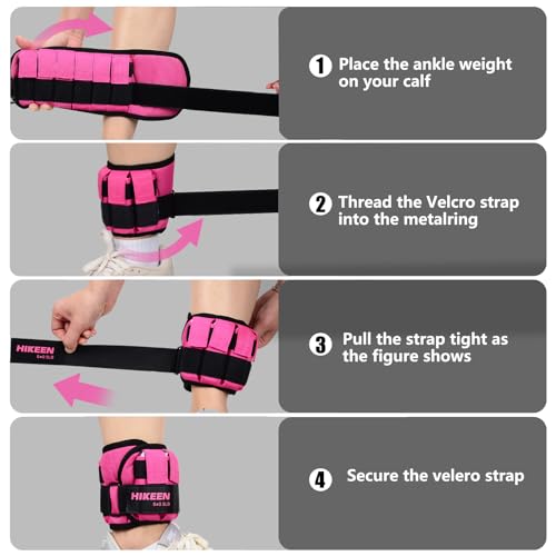Adjustable 1 pair Ankle Weights 1 2 3 LBS Metal Block with Separate Pockets D8337
