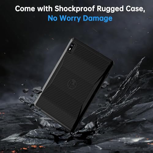10 inch Android 14 Tablet with 4G LTE Cellular, 10GB+32GB, Protective Case, GPS, 2.0GHz Processor, 8MP Camera, 1TB TF Expandable O6608