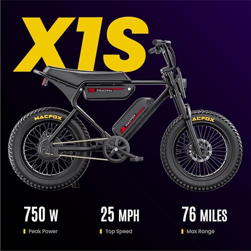 Peak 750W 25MPH Electric Bike with 20" Fat Tires and Front Suspension Y612868