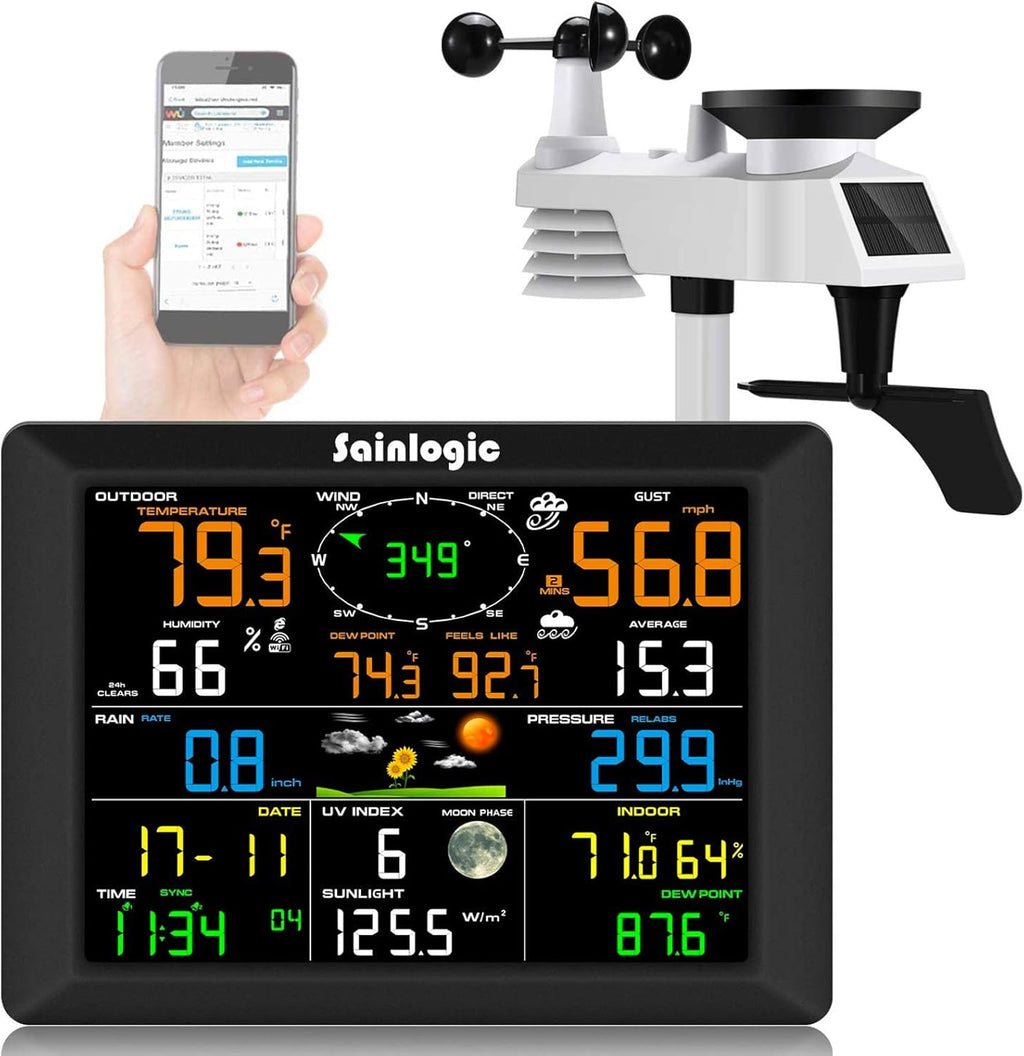 Black WiFi Weather Station with Outdoor Sensor P60361