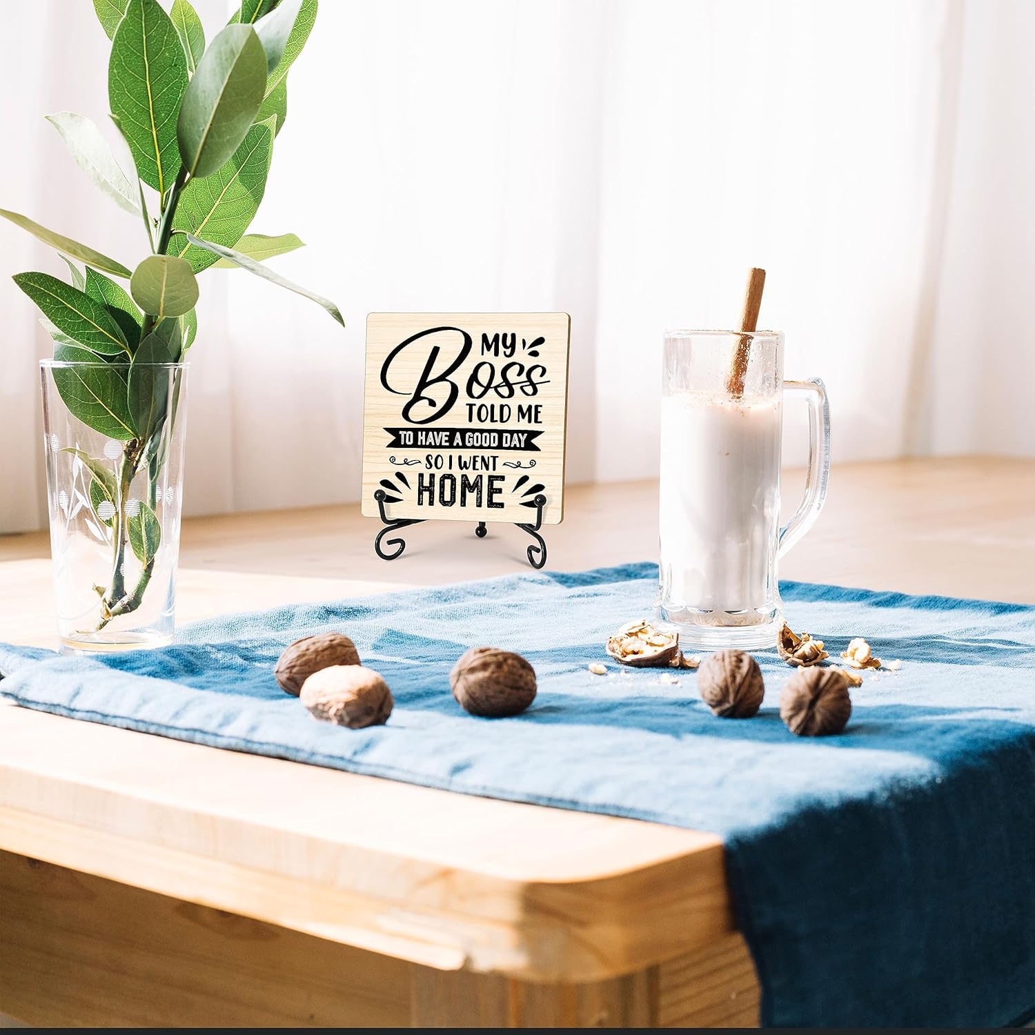 Wood Plaque with Stand Desk Sign U43544