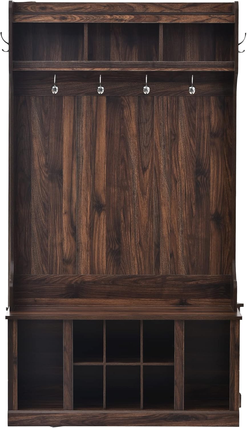 39.4INCH Hall Tree with 6 Hooks Bench Q108