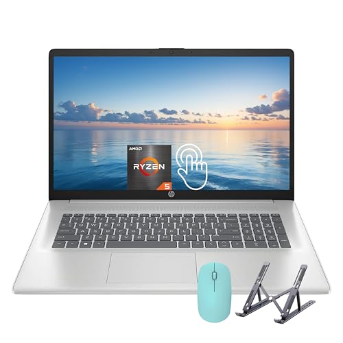 17.3 inch Laptop, AMD Ryzen 5 7530U, 17.3" HD+ Touchscreen, 32GB RAM, 1TB SSD, Windows 11 Home, Silver, Renewed F913