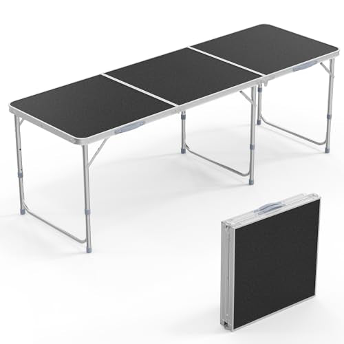3FT Adjustable Height Aluminum Folding Camping Table with Carrying Handle X857