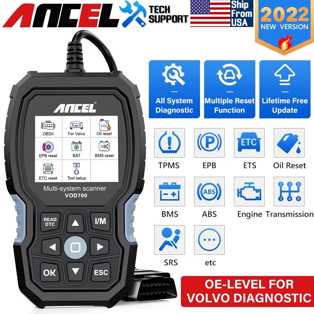 OBD2 Scanner for Volvo Vehicles Scan Full Systems Oil BMS EPB Reset ABS Bleeding Maintenance Service Car Code Reader Automotive Diagnostic Tool J435522