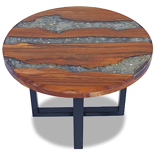 Teak Resin Round Coffee Table 23.6" Z633