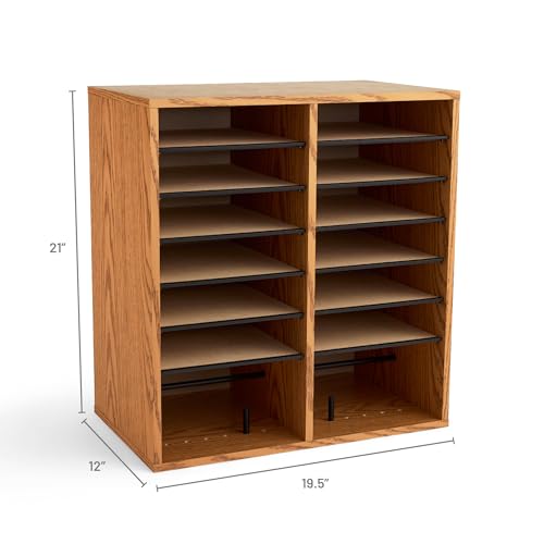 Wooden Paper and Mail Organizer with Adjustable Shelves Q548