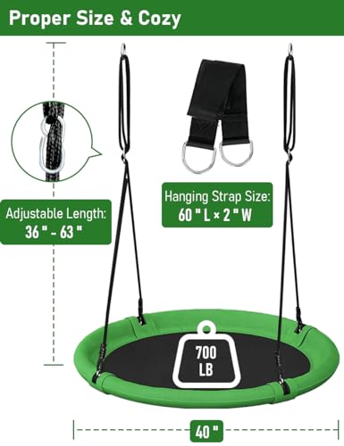 Green & Black 24 Inch Saucer Tree Swing A108