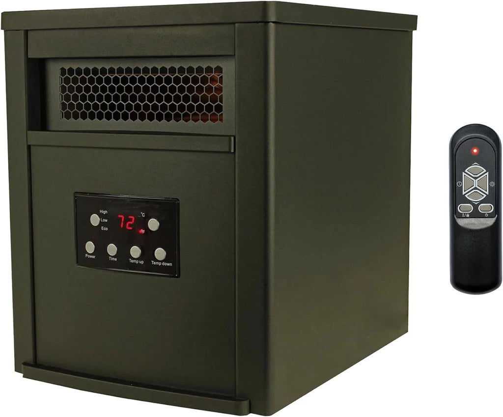 1500W Portable Electric Infrared Quartz Space Heater Black (2 Pack) M4260